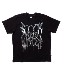 BRAINDEADFAMILIA X STYXBOTTLEDWATER - TRASH FONT T-SHIRT CZARNY  