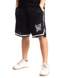 BRAINDEADFAMILIA X STYXBOTTLEDWATER - TRASH FONT SZORTY BASKETBALL CZARNE    